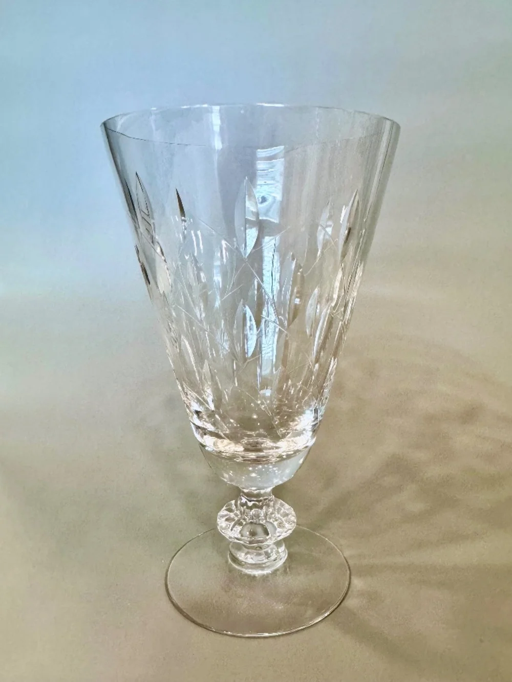 Vintage 1950's Duncan & Miller set of 6 Hand Blown Crystal Ice Tea Glasses 6.5